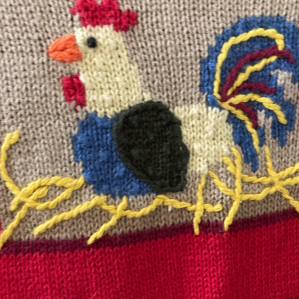 Sweater large rooster/ farm embroidered - Picture 13 of 16